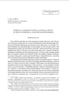 MARCINA LUTRA KONCEPCJA „NIEWOLNEJ WOLI” W ŚWIETLE DOKTRYNY KOŚCIOŁA KATOLICKIEGO