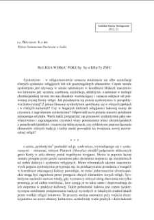 RELIGIA WOBEC POKUSY SYNKRETYZMU
