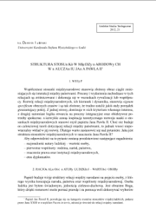 STRUKTURA STOSUNKÓW MIĘDZYNARODOWYCH W NAUCZANIU JANA PAWŁA II