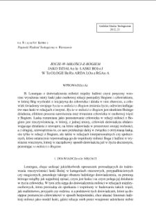 „BYCIE-W-MIŁOŚCI-Z-BOGIEM” JAKO DZIAŁANIE ŁASKI BOŻEJ W TEOLOGII BERNARDA LONERGANA