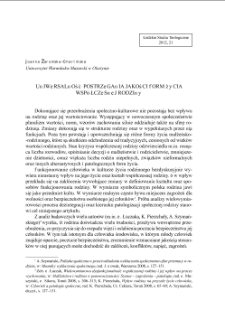 UNIWERSALNOŚĆ POSTRZEGANIA JAKOŚCI FORM ŻYCIA WSP&Oacute;ŁCZESNEJ RODZINY