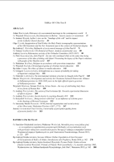 TABLE OF CONTENTS T. 21/2012