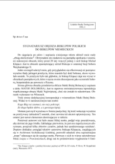 SYGNATARIUSZ ORĘDZIA BISKUPÓW POLSKICH DO BISKUPÓW NIEMIECKICH