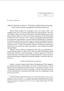 BISKUP MICHAŁ KLEPACZ – PASTERZ CIERPLIWEGO DIALOGU. Przyczynek do analizy watykańskich konferencji radiowych