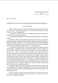 KOŚCI&Oacute;Ł A KULTURA W ŚRODKACH SPOŁECZNEGO PRZEKAZU