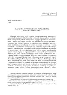 ELEMENTY ANTONIMICZNE WE WSPÓŁCZESNEJ PROZIE KAZNODZIEJSKIEJ