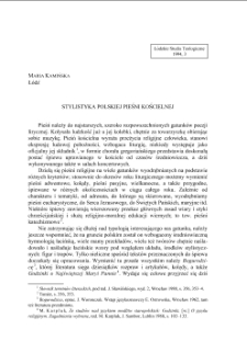 STYLISTYKA POLSKIEJ PIEŚNI KOŚCIELNEJ