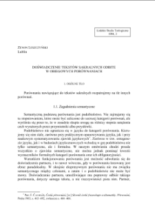 DOŚWIADCZENIE TEKST&Oacute;W SAKRALNYCH ODBITE W OBIEGOWYCH POR&Oacute;WNANIACH
