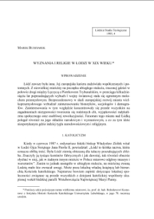 WYZNANIA I RELIGIE W ŁODZI W XIX WIEKU