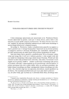 TEOLOGIA BIZANTYJSKIEJ IDEI THEOSIS W POLSCE