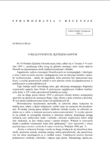 O REALNYM BYCIE JĘZYKIEM JASNYM