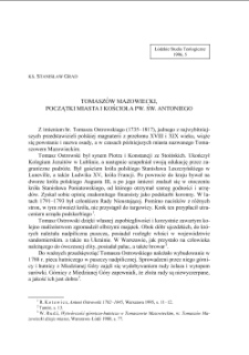 TOMASZÓW MAZOWIECKI, POCZĄTKI MIASTA I KOŚCIOŁA PW. ŚW. ANTONIEGO