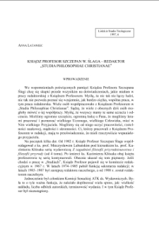 KSIĄDZ PROFESOR SZCZEPAN W. ŚLAGA – REDAKTOR „STUDIA PHILOSOPHIAE CHRISTIANAE”