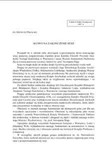 SŁOWO NA ZAKOŃCZENIE SESJI