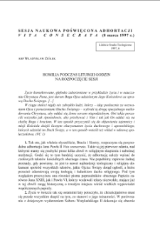 SESJA NAUKOWA POŚWIĘCONA ADHORTACJI "VITA CONSECRATA" (8 marca 1997 r.)