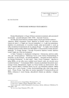 POWSTANIE NOWEGO TESTAMENTU