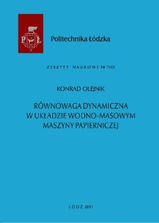 Równowaga dynamiczna w układzie wodno-masowym maszyny papierniczej
