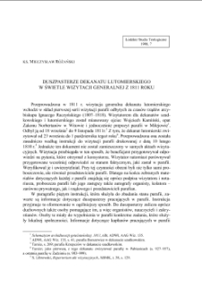 DUSZPASTERZE DEKANATU LUTOMIERSKIEGO W ŚWIETLE WIZYTACJI GENERALNEJ Z 1811 ROKU