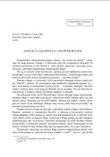 ALIENACJA ZASADNICZA: CZŁOWIEK BOGIEM