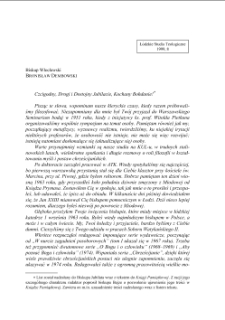 MARYJA – PIERWSZA CHARYZMATYCZKA. ROZWAŻANIA TEOLOGICZNO-PASTORALNE. LIST BPA BRONISŁAWA DEMBOWSKIEGO DO BPA BEJZE.