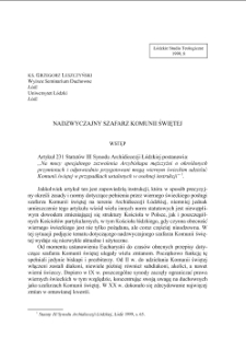 NADZWYCZAJNY SZAFARZ KOMUNII ŚWIĘTEJ