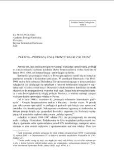 PARAFIA – PIERWSZĄ LINIĄ FRONTU WALKI Z KLEREM