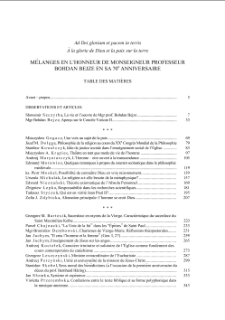 TABLE DES MATIÈRES 1999