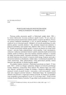 POWSTANIE PARAFII POD WEZWANIEM ŚWIĘTEJ RODZINY W ROKICINACH