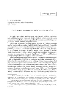 ZARYS KULTU MATKI BOŻEJ W KOLEGIACIE W ŁASKU