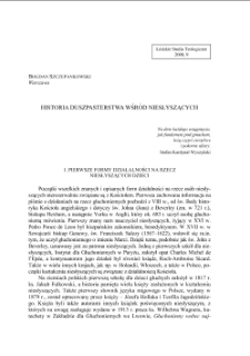 HISTORIA DUSZPASTERSTWA WŚRÓD NIESŁYSZĄCYCH