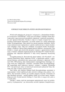 GÓRSKIE PASJE BISKUPA JÓZEFA ROZWADOWSKIEGO