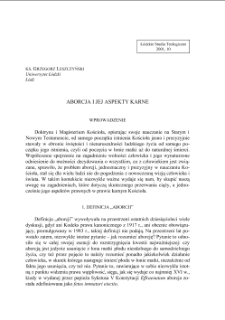 ABORCJA I JEJ ASPEKTY KARNE
