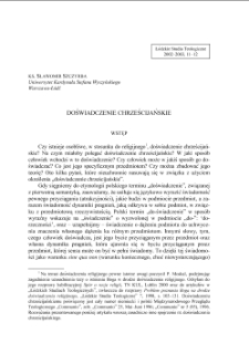 DOŚWIADCZENIE CHRZEŚCIJAŃSKIE