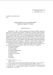 OBRAZ DEKANATU SZADKOWSKIGO WEDŁUG ANKIETY Z 1802 R.