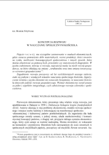 KONCEPCJA ROZWOJU W NAUCZANIU SPOŁECZNYM KOŚCIOŁA