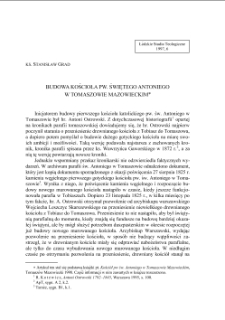 BUDOWA KOŚCIOŁA PW. ŚWIĘTEGO ANTONIEGO W TOMASZOWIE MAZOWIECKIM