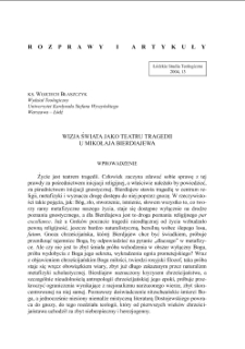 WIZJA ŚWIATA JAKO TEATRU TRAGEDII U MIKOŁAJA BIERDIAJEWA