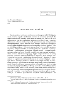 OPINIA PUBLICZNA A KOŚCIÓŁ
