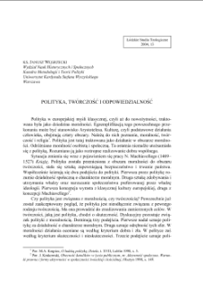 POLITYKA, TWÓRCZOŚĆ I ODPOWIEDZIALNOŚĆ