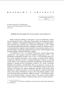 SOBÓR WATYKAŃSKI II W NAUCZANIU JANA PAWŁA II