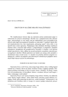 EROTYZM W SŁUŻBIE MIŁOŚCI MAŁŻEŃSKIEJ