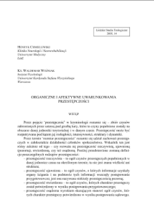 ORGANICZNE I AFEKTYWNE UWARUNKOWANIA PRZESTĘPCZOŚCI