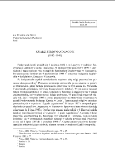 KSIĄDZ FERDYNAND JACOBI (1882–1941)