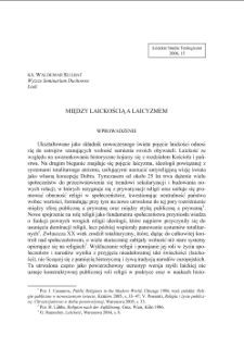 MIĘDZY LAICKOŚCIĄ A LAICYZMEM