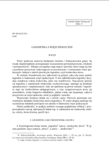 LOGOSFERA A WIĘZI SPOŁECZNE