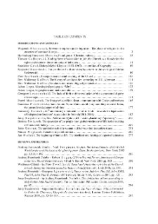 TABLE OF CONTENTS 2007