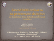 Od Zenodota z Efezu do brokera informacji - i co dalej…?